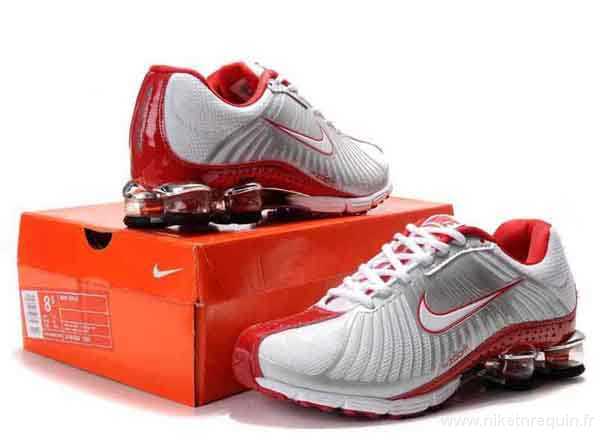 Hommes Nike Shox R4 625 blanc rouge (3)